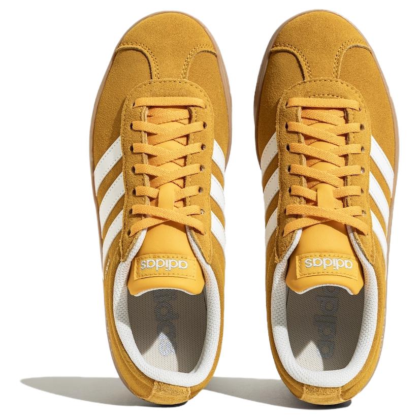 Adidas VL Court Classic Yellow White Gum Unisex Sneakers Footwear-White JS4593