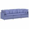 Modular Sofa with Cushions Fabric Denim Blue