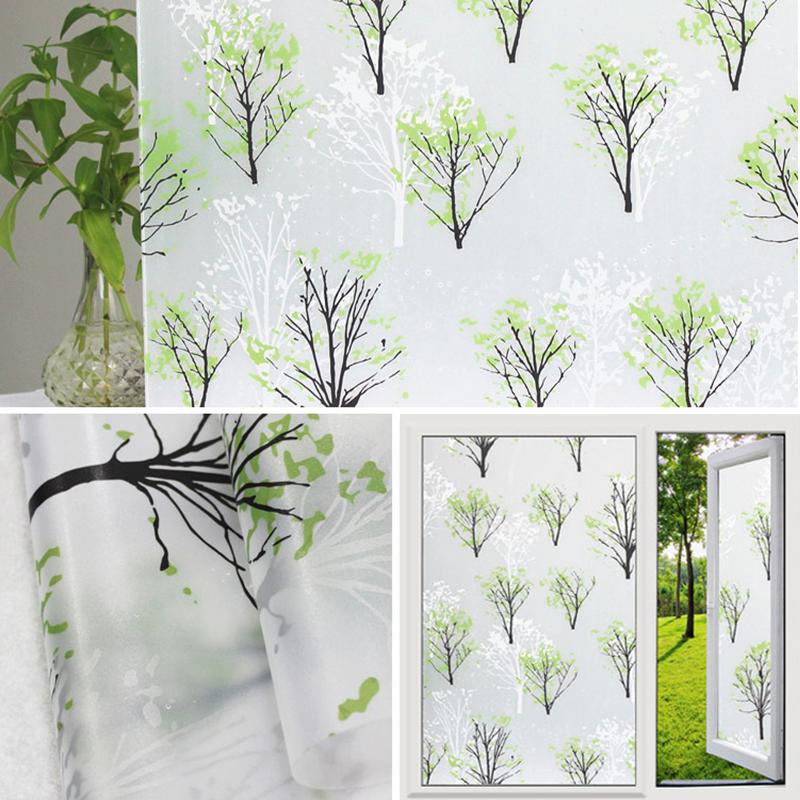 Window Privacy Film Glass Window Film Removable Vinyl Door Window Coverings UV Blocking Self Non Adhesive Sticker for Home Decor