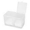 2 Grids Cotton Pads Swabs Container Nail Polish Glitter Powder Organizer Storage Box
