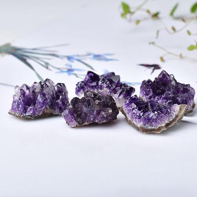 Натуральный аметистовый кристаллический кластер необработанный камень 10-30 г фиолетовый жеода декор для дома стола удача исцеление положительная энергия подарок коллекция