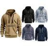 Men's Outdoor Hoodie - Full Zipper Design, Long Sleeve Hoodie, Suitable for Hiking, Camping, Daily Winter Wear - Machine Washable Cold Jacket