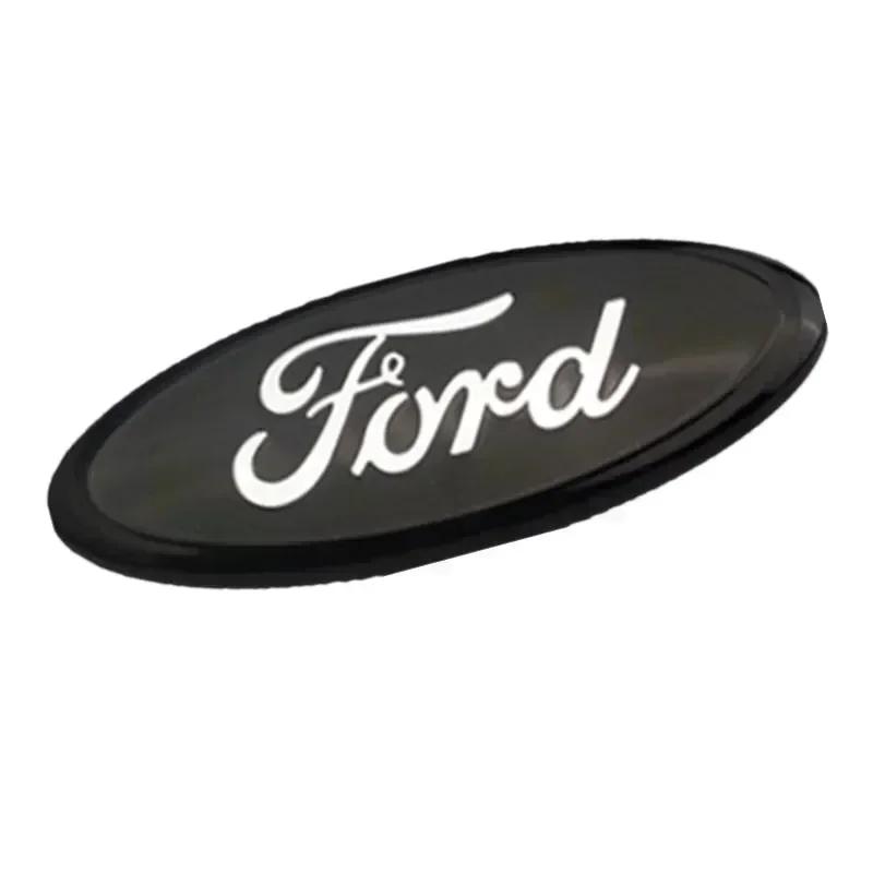 hrkqj5 ABS Car Front Hood Logo Emblem for Ford Mondeo MK4 MK3 MK2 Focus ST Line Fiesta Kuga Transit Escape Rear Trunk Badge Cover Decal