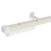 TOMOYASU Single Extendable Curtain Rail, Size 0.6-1m, Milky White, Square, Made In Japan, Wood Grain Finish, WOODY