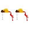 2X Mouse Fishing Lure Fly Hooks Freshwater Saltwater Lure Soft Fly Fishing Lures with Double Hooks Yellow