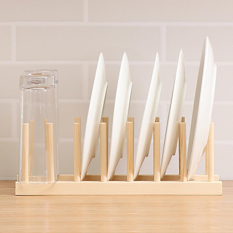 Многофункциональная подставка для сушки чашек Деревянная миска Подставка для сушки тарелок/разделочных досок/чашек Креативная кухонная стойка для хранения