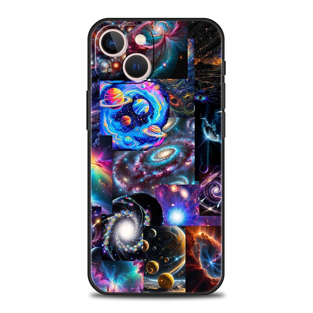 Чехол для телефона Cover для iPhone 17 16 15 14 13 12 Pro Max 11 Pro Max 17 AIR Plus Ударопрочный Мягкий ТПУ Корпус Вселенная Звездное Небо Луна
