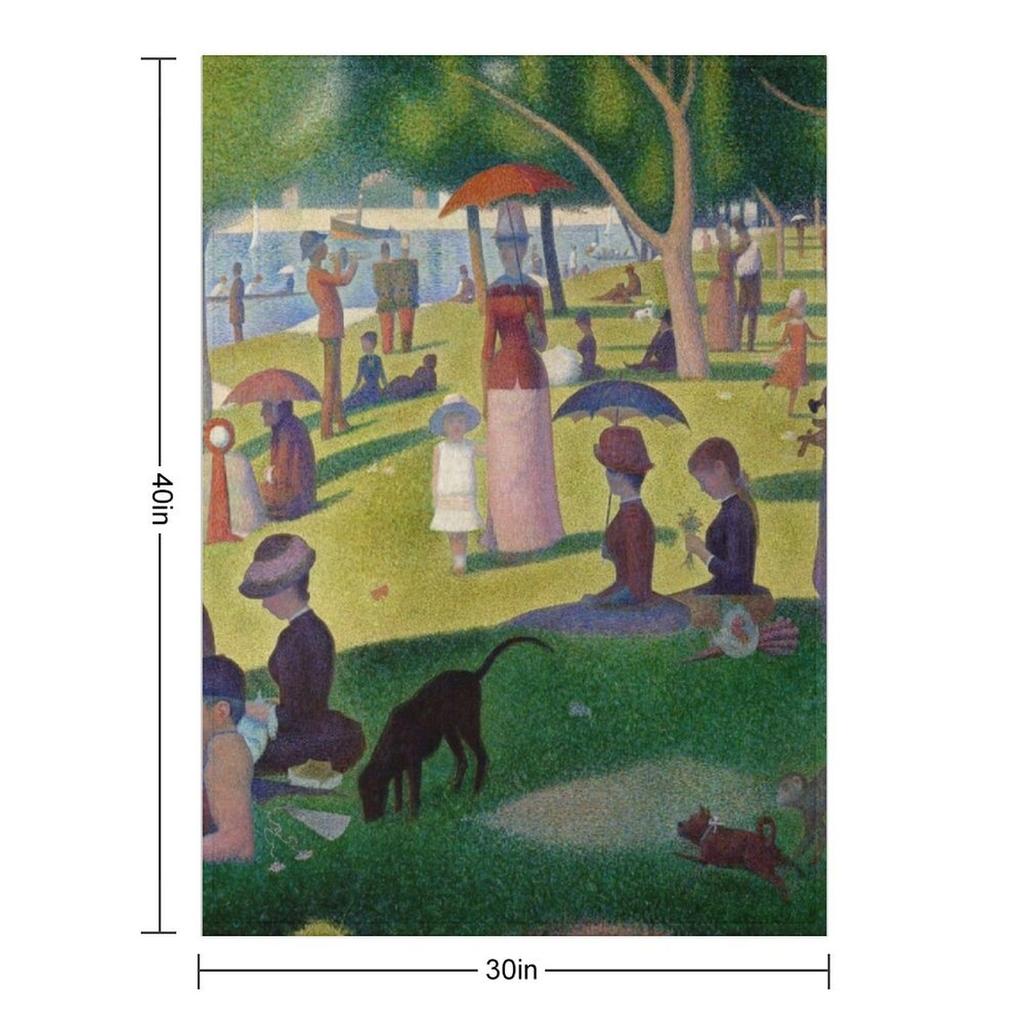 A Sunday Afternoon on the Island of La Grande Jatte by Georges Pierre Seurat Throw Blanket Beach Retros Picnic Blankets