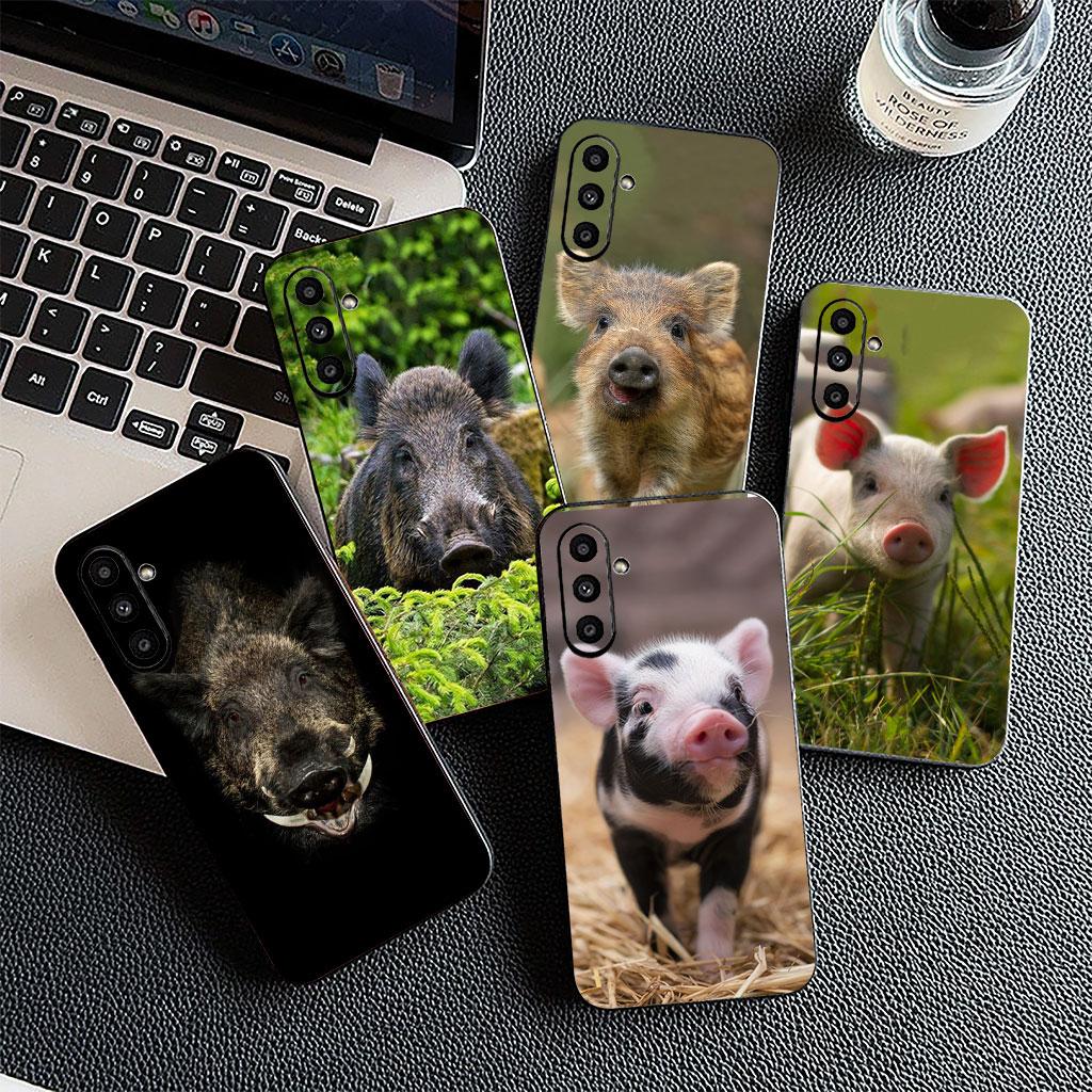 Soft Cover for Samsung Galaxy S22 S21 S20 FE Ultra Plus A35 A36 A55 A37 A33 A34 A57 Coque Phone Case Wild Boar Pig