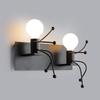 Modern Creative Wall Lamp Nordic Sconce Cartoon Doll Wall Light American Minimalism Metal Robot Lamps for Kids Baby Living Room