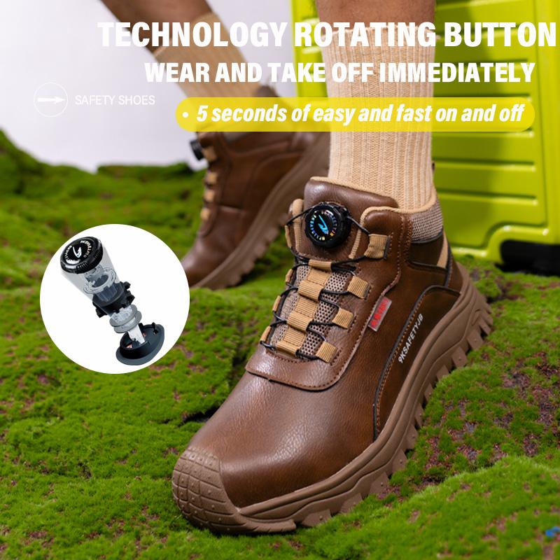 Водонепроницаемая рабочая обувь мужская защитная обувь противоскользящая кожаная обувь безопасности мужская обувь безопасности пластиковый подносок защитные кроссовки для работы