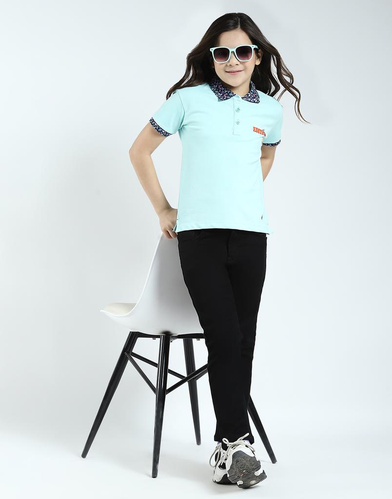 MONTE CARLO Girls Polo Neck Half Sleeve T-Shirt
