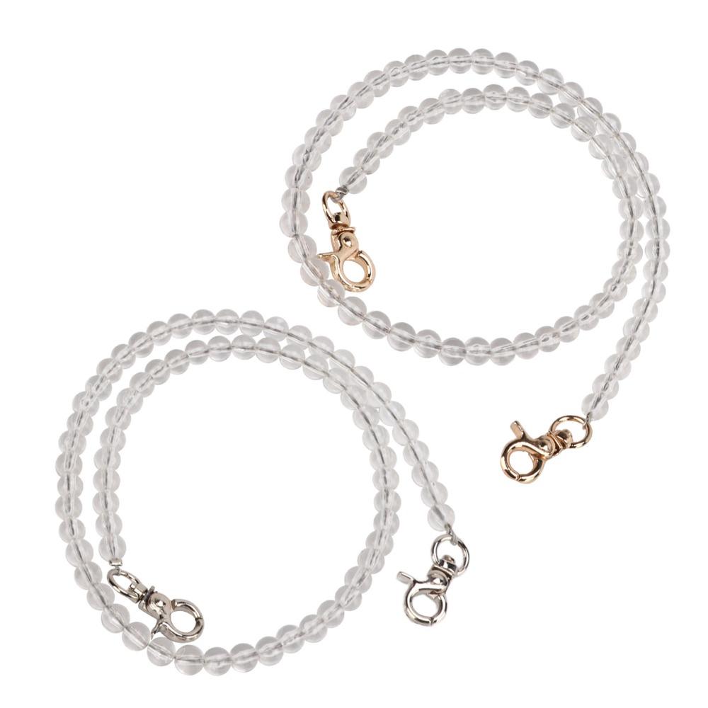 2pcs Acrylic Beads Bag Strap Transparent Purse Strap Bead Assortments Bag Chain Crossbody Use