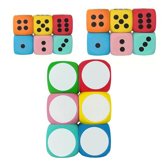 6/8CM Giant EVA Foam Dice Rounded Corner Six-Sided Large Dice Gaming Dice Toy Board Game Prop Game Casino Themed Party Decoration