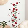 Наклейка на стену Роза Лиана Бабочка Самоклеящаяся Водонепроницаемая для Декора Гостиной Спальни