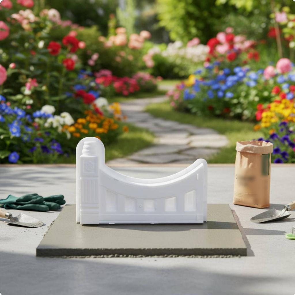 Flower Bed Edging Form Reusable Plastic Lawn Border Form Cement Border Form Easy Release Picket Fence Concrete Form for Walkway