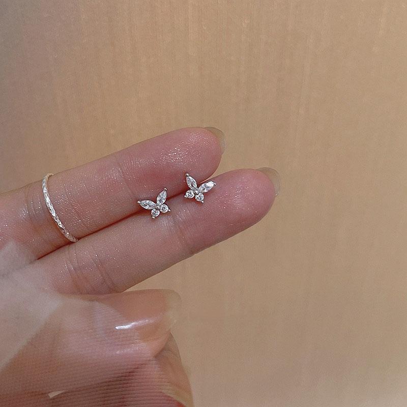 iF ME Простые серьги-гвоздики в форме сердца, бабочки, листьев, цветов, кристаллов, звезд, крестов, золотые, серебряные серьги-гвоздики для женщин, ювелирные аксессуары