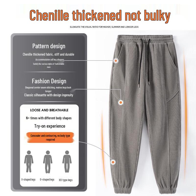 Мужские зимние джоггеры Jeanswest Life из шенилла с флисовой подкладкой и манжетами