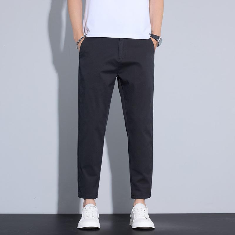 Men's Summer Nine-point Pants Slim-fitting Ice Silk Thin Pants Men's New Small Straight-leg Casual Pants