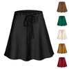 Женская модная короткая юбка с высокой талией, застежкой-молнией и завязками на бедрах