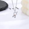 Девичий стиль Милое ожерелье с лунным камнем в виде маленького кролика Xiaohongshu Бриллиантовый кулон в виде кролика по знаку зодиака Цепочка для ключицы