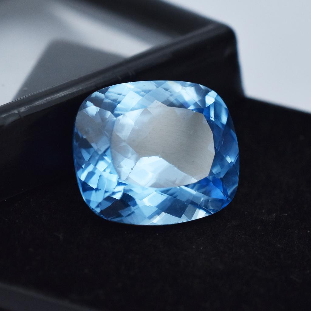 Ring Size Cushion Cut Blue Sapphire 20.45 Ct Natural Loose Gemstone
