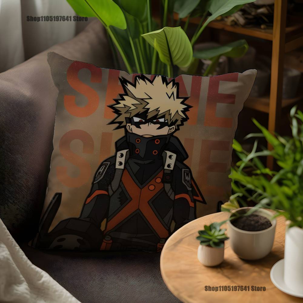 H-Hero Katsuki B-Bakugos Pillow Case For Sofa Decor Car Office Room Printing Cushion Cover Decorations And Protector