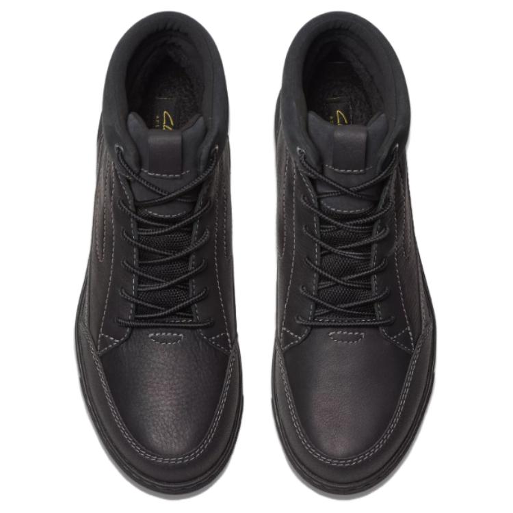 Clarks Кожаные Нескользящие Модные Ботильоны Мужские ботинки Черные 26180204