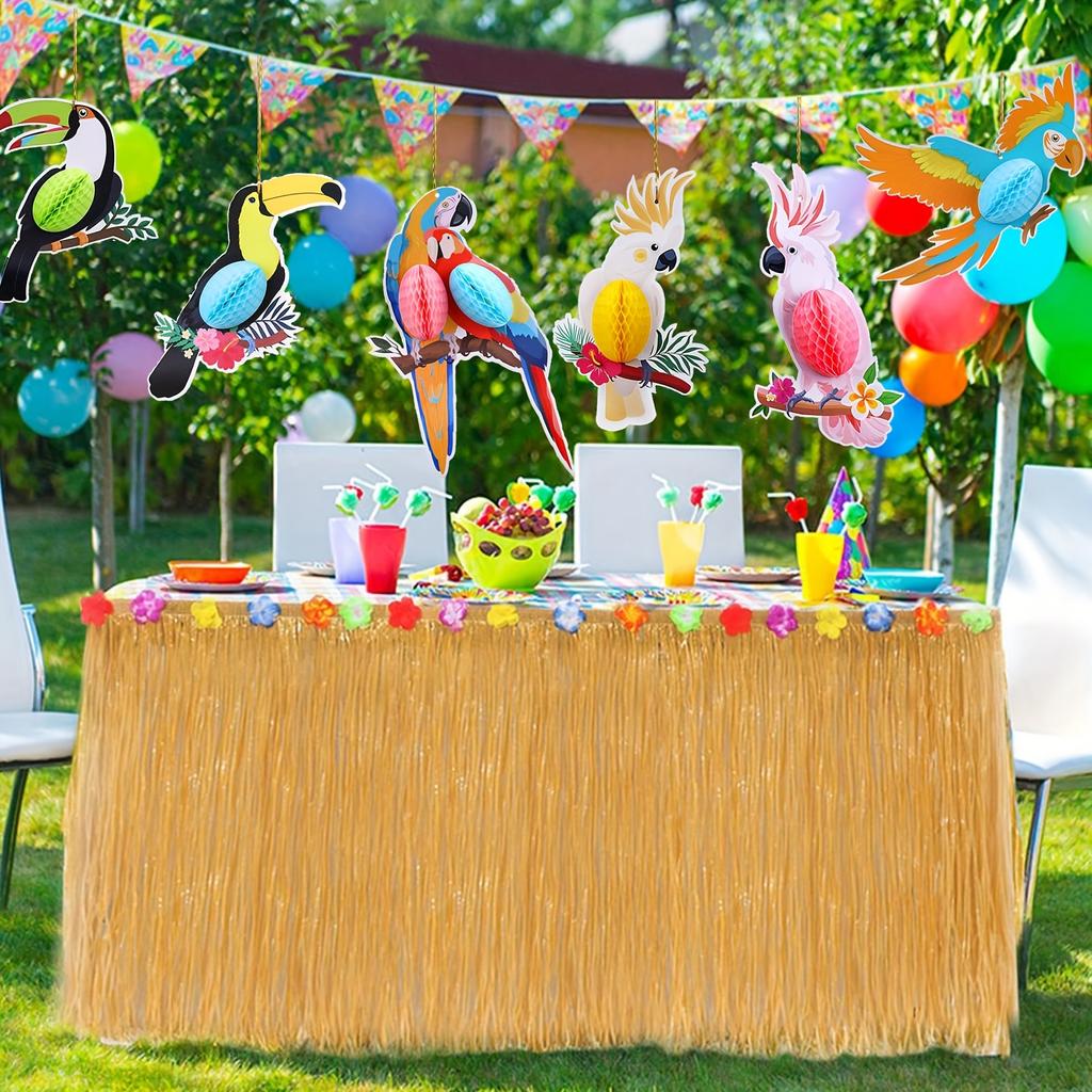 6pcs summer parrot honeycomb hanging decorations party decoration supplies