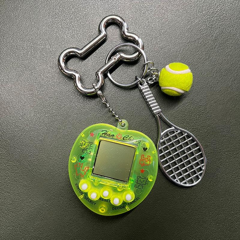 Корейская мода Радуга игровая консоль кость брелок Kawaii Harajuku Charm Y2K Crystal Heart Lock DIY сумка кулон брелок Винтаж