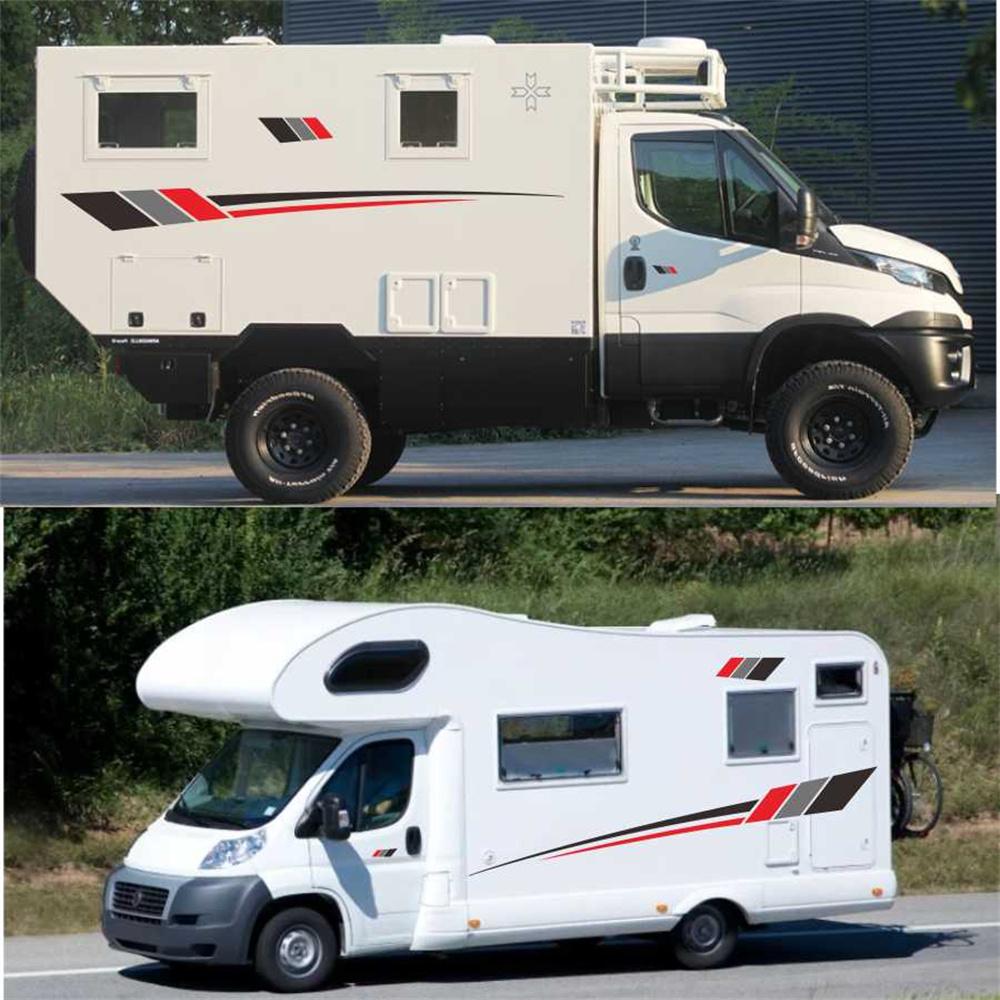 Stripes Graphics (Two Side) Vinyl Graphics Kit Decals Car Stickers for Caravan Travel Trailer Camper Van