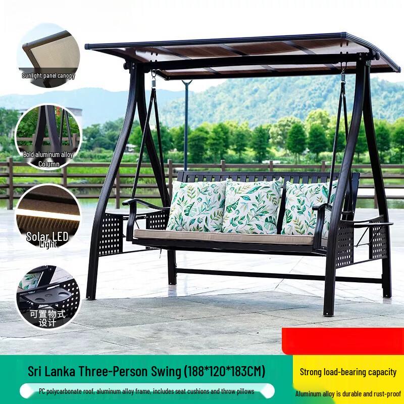 JINGGENG Outdoor Aluminum Swing Chair