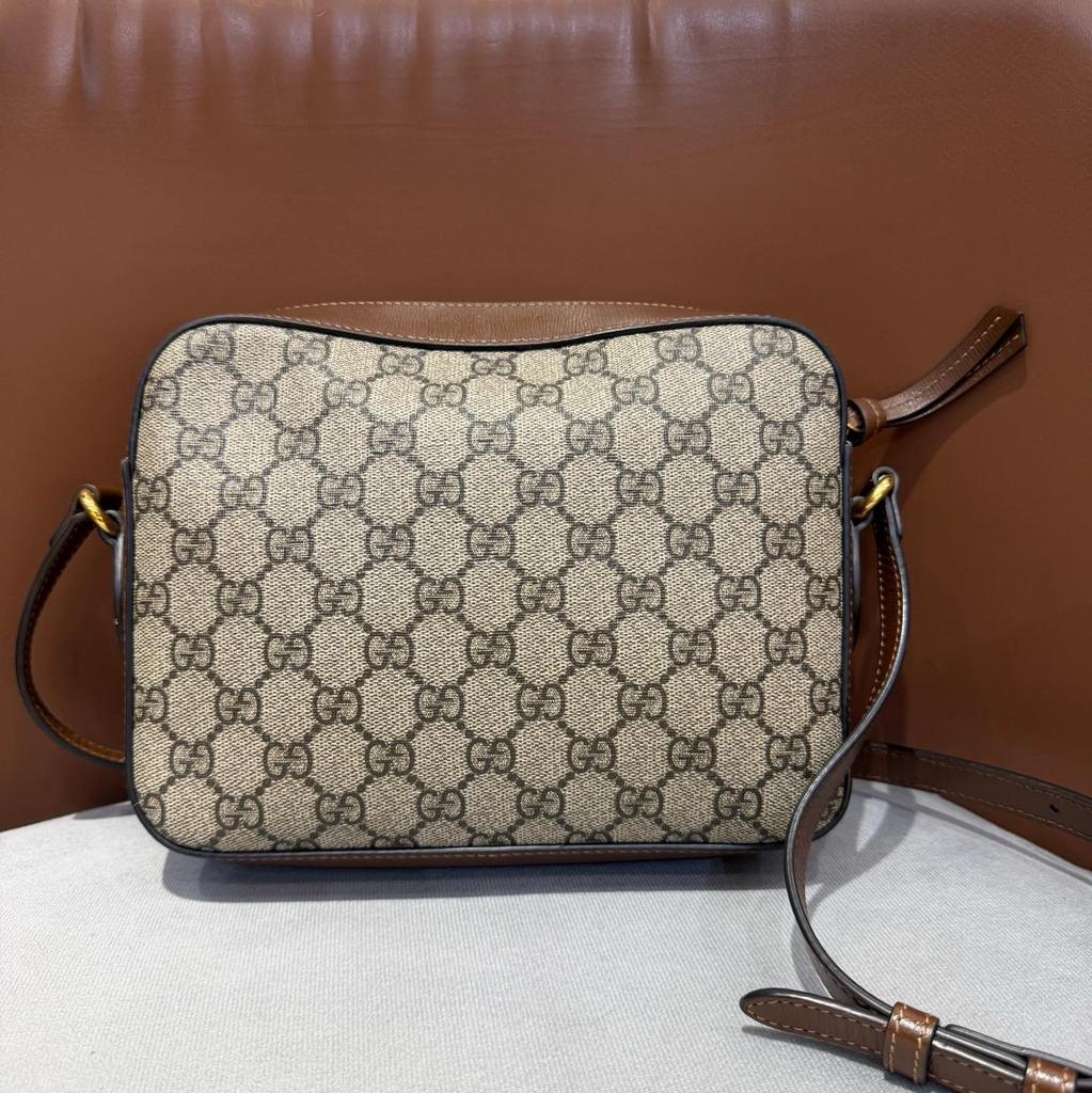 [Pre-Owned] Gucci Horsebit 1955 Small Shoulder Bag 'Beige/Ebony' - Excellent #B2X0G4