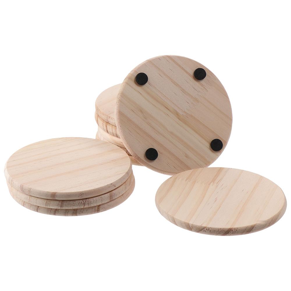 Burlywood Unfinished Wood Round Wood Kit DIY Coasters Crafts