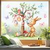 Easter Bunny Window Sticker Waterproof PVC Self-adhesive Home Office Living Room Colorful Egg Tree Rabbit Wall Art Decoration Decal