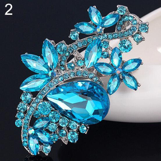 Waterdrop Flower Brooch Pin Rhinestone Crystal Brooches Bouquet Wedding Jewelry MIT
