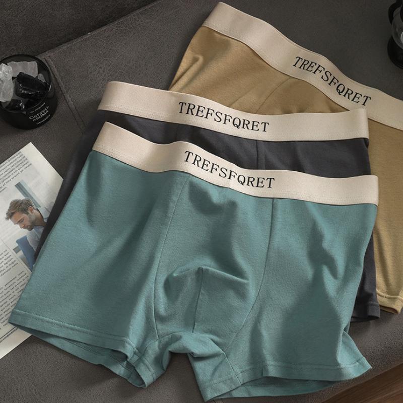 Men's Cotton Underwear Letters Simple Breathable Panties Knickers Men's Boxer Briefs Boxer Briefs Underpants