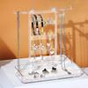 Настольная шкатулка для хранения ювелирных изделий, подставка для сережек, пластиковый органайзер для сережек, подвесной держатель, витрина, поднос для косметики
