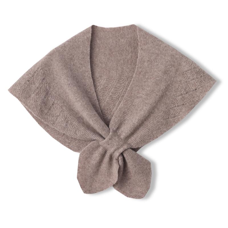 100%Wool Knitted Triangle Shawls Women Hollow Out Fashion Poncho Blouse Shoulder Fake Collar Cape Soft Warm Neck Scarves Girl