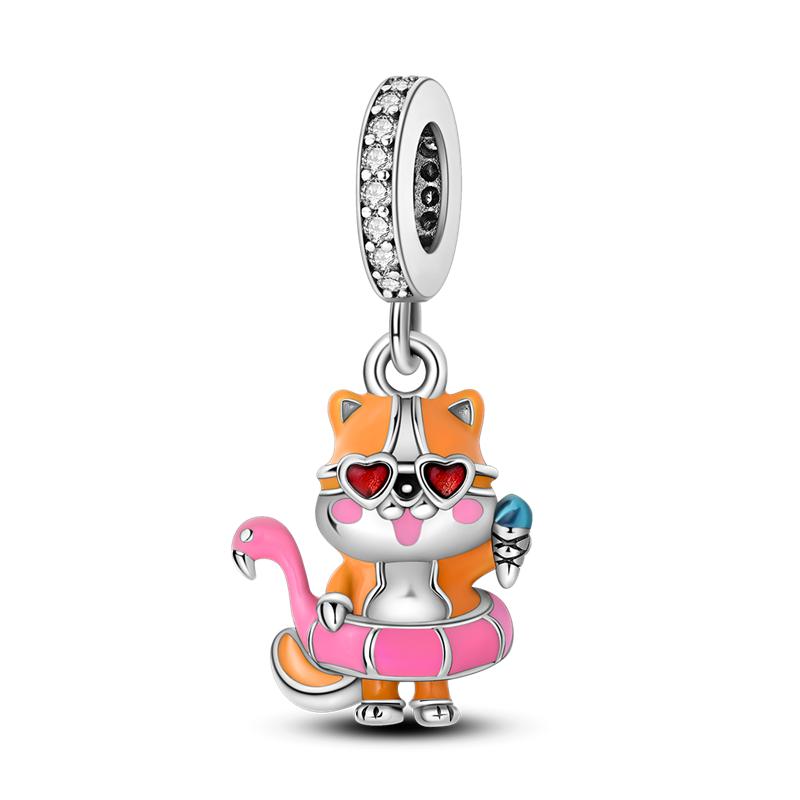 925 Silver Marine Organisms Charms Bead Turtle Four Leaf Clover Pendant Fit Bangle 925 Bracelets DIY Jewelry