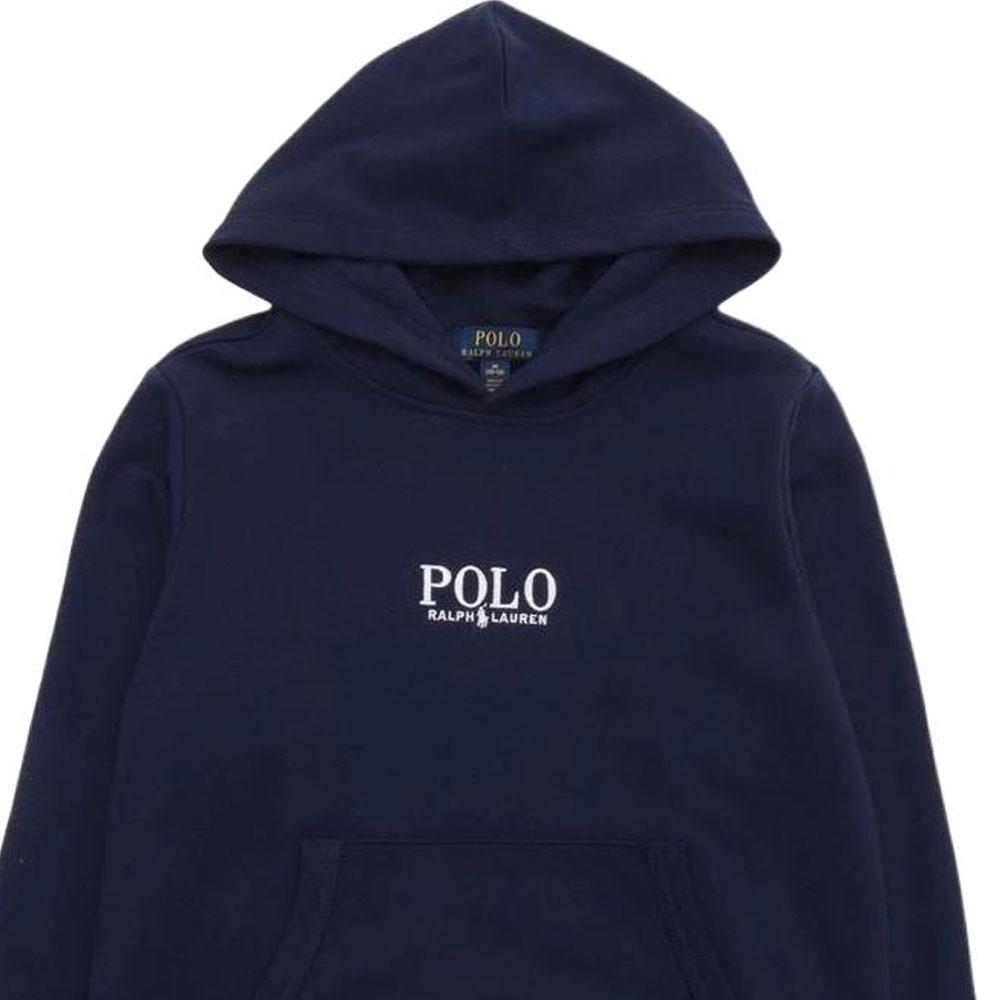 Худи Polo Ralph Lauren с надписью, карманом и длинными рукавами, детские худи, темно-синий 323961255-002