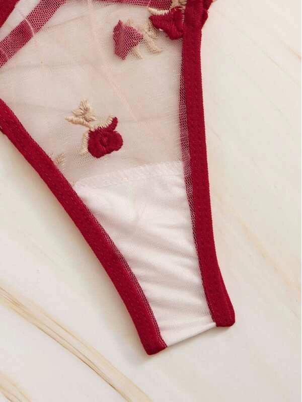 Соблазнительный комплект нижнего белья из трех частей из тюля - Сексуальная европейская и американская ночная сорочка-бикини