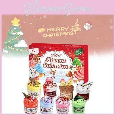 Рождественские дни 24 Набора слаймов Календарь обратного отсчета Масляный слайм Игрушка для снятия стресса