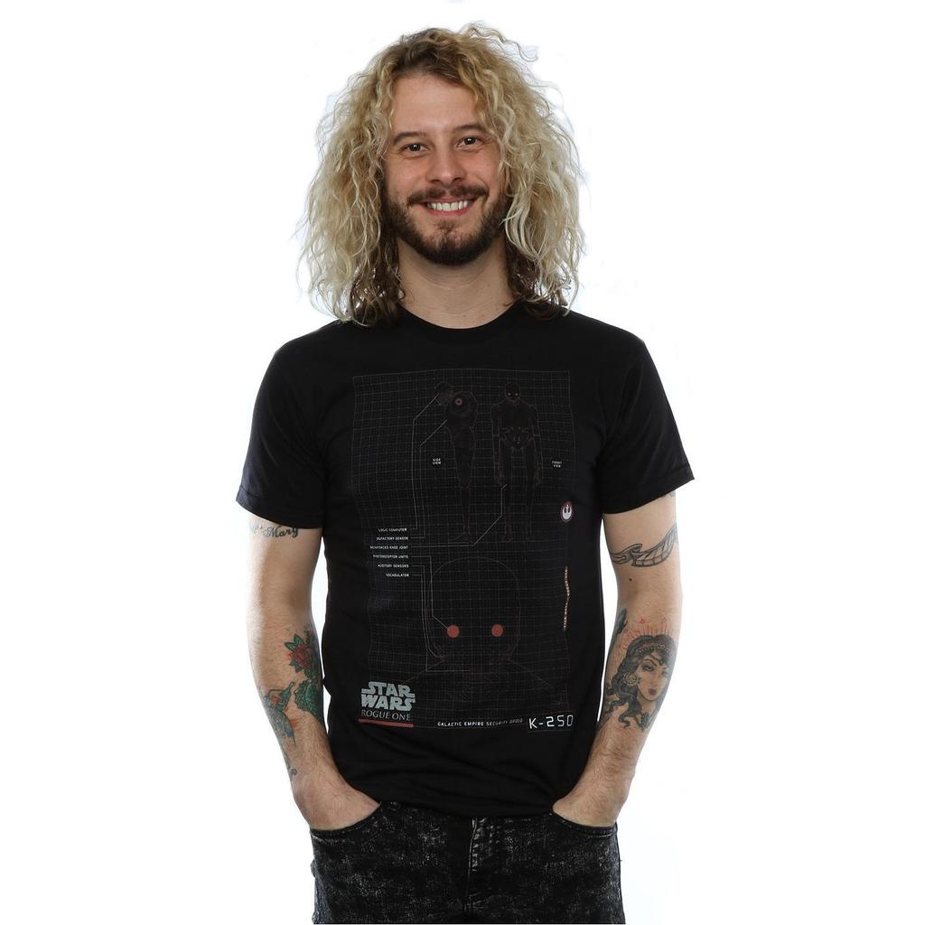 Star Wars Mens Rogue One K-2SO Schematic T-Shirt