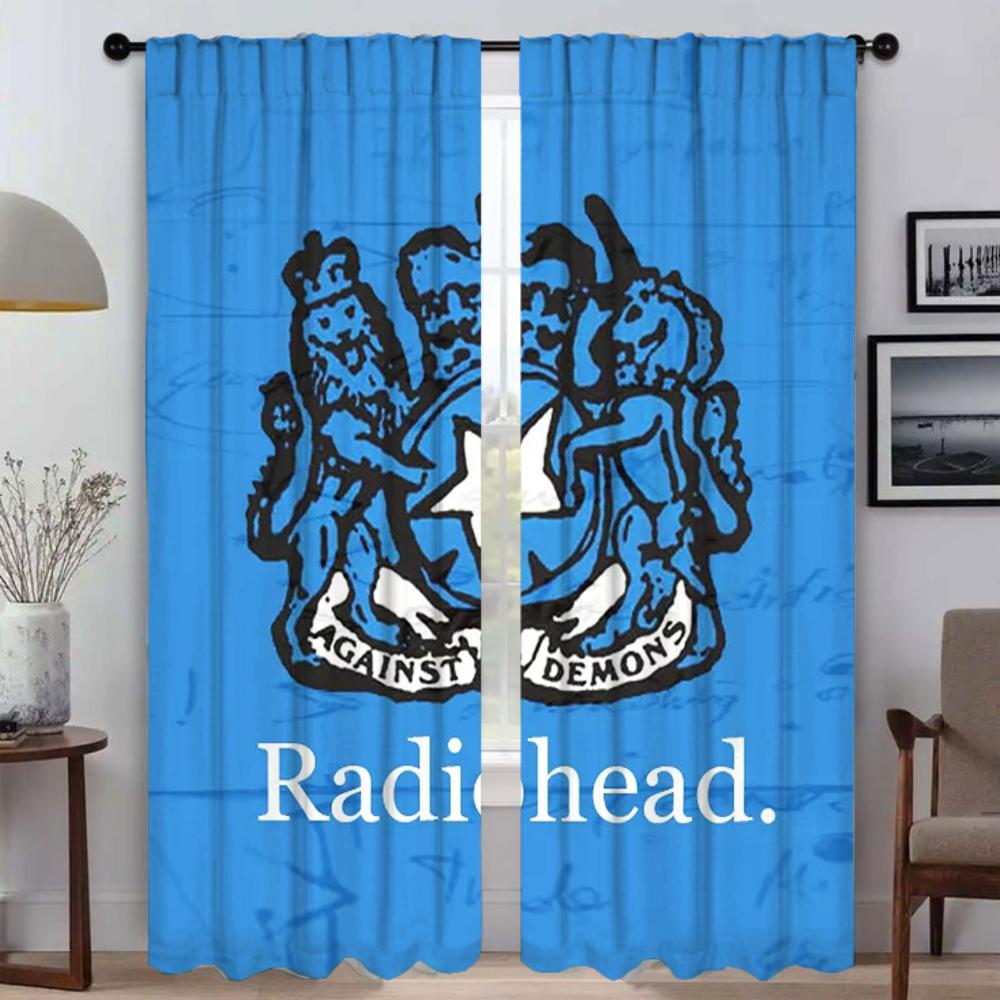 Тюль Radiohead для спальни, гостиной, занавески для украшения кухни на Хэллоуин, занавески для камеры, домашний интерьер, 2 шт.
