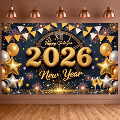 2026 Праздничная витрина Блестящие акценты 2026 Праздничный фон 2026 Витрина мероприятия Цветные шары Фон для вечеринки в честь Нового года