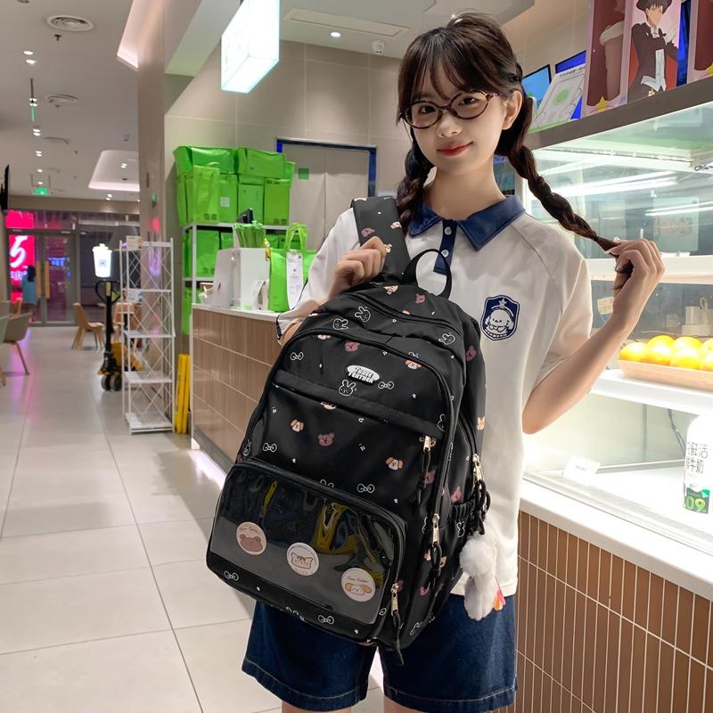Студенческий школьный рюкзак с мультяшным принтом, легкий рюкзак большой вместимости