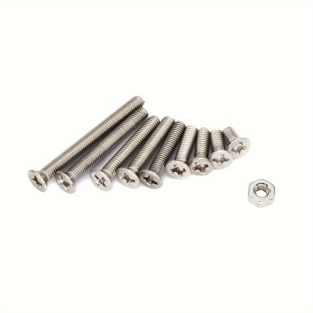 430piece set of M2 stainless steel Phillips head screws and nuts, multi-purpose fasteners, for DIY projects and furniture repair