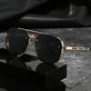 Мужские солнцезащитные очки для вождения Винтажные стимпанк квадратные солнцезащитные очки Металлическая оправа с пружинными петлями Женские очки Uv400