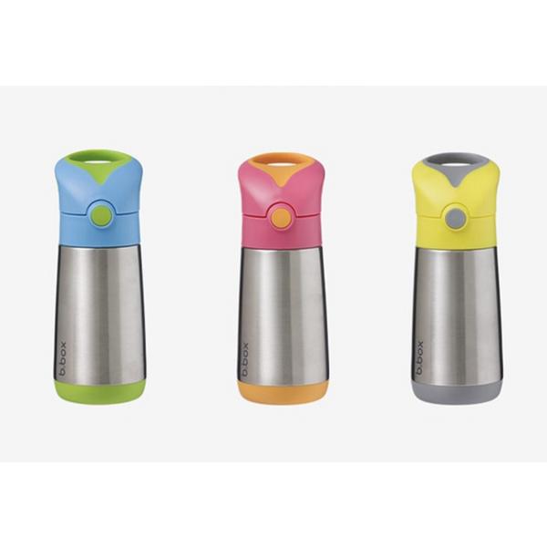 Чашка-соломка Bibox из нержавеющей стали 350 мл, серо-желтый, 1 шт.